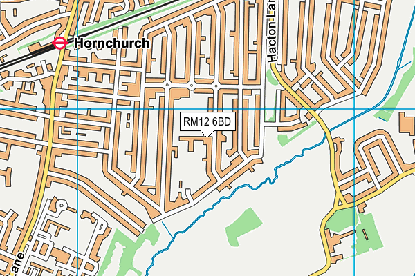 RM12 6BD map - OS VectorMap District (Ordnance Survey)