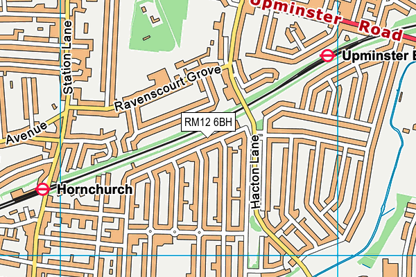 RM12 6BH map - OS VectorMap District (Ordnance Survey)