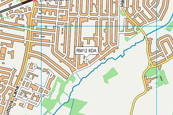 RM12 6DA map - OS VectorMap District (Ordnance Survey)