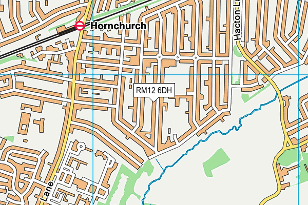 RM12 6DH map - OS VectorMap District (Ordnance Survey)