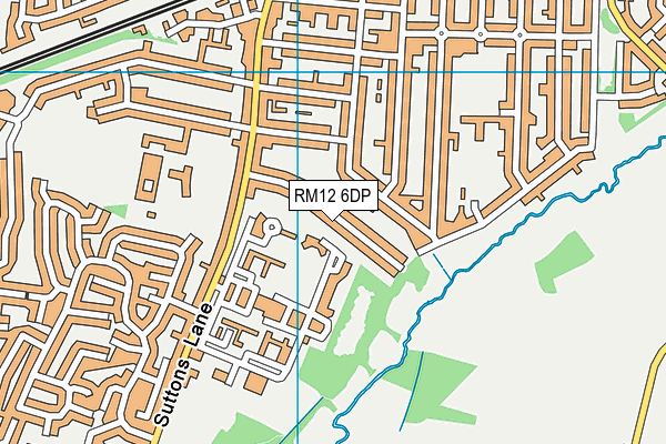 RM12 6DP map - OS VectorMap District (Ordnance Survey)