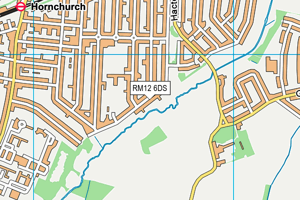 RM12 6DS map - OS VectorMap District (Ordnance Survey)