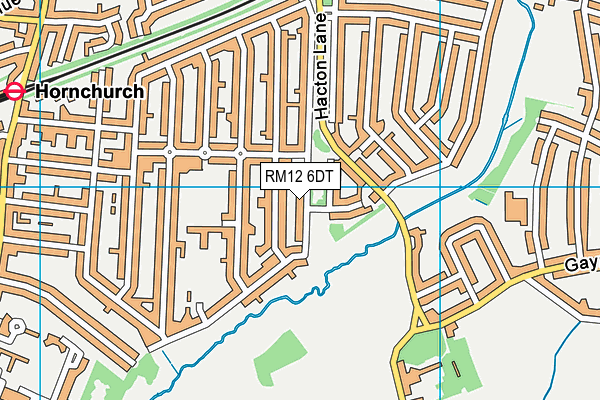 RM12 6DT map - OS VectorMap District (Ordnance Survey)