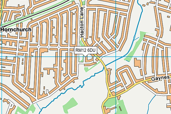 RM12 6DU map - OS VectorMap District (Ordnance Survey)