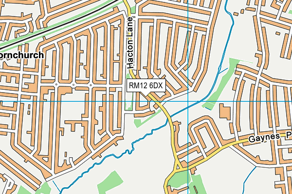 RM12 6DX map - OS VectorMap District (Ordnance Survey)