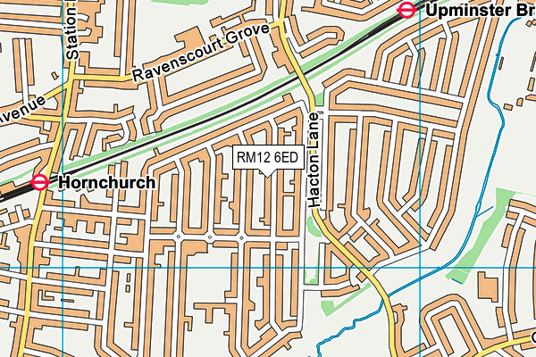 RM12 6ED map - OS VectorMap District (Ordnance Survey)