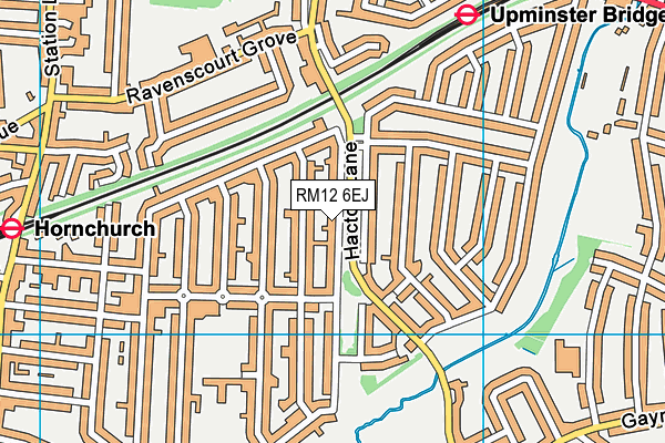 RM12 6EJ map - OS VectorMap District (Ordnance Survey)