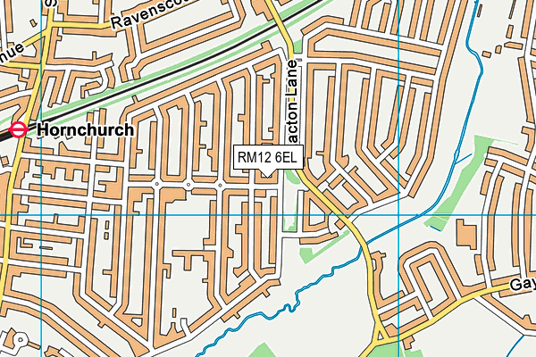 RM12 6EL map - OS VectorMap District (Ordnance Survey)