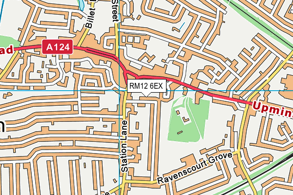 RM12 6EX map - OS VectorMap District (Ordnance Survey)
