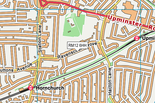 RM12 6HH map - OS VectorMap District (Ordnance Survey)