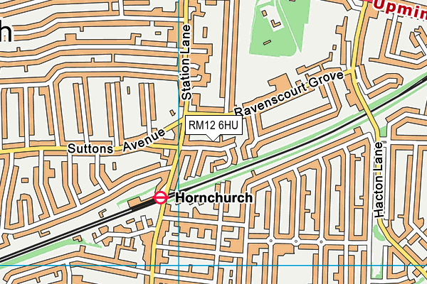 RM12 6HU map - OS VectorMap District (Ordnance Survey)
