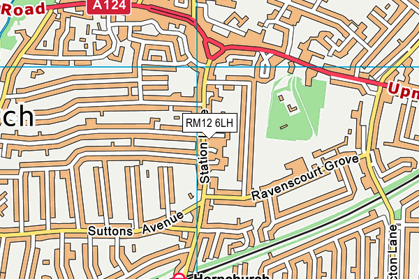 RM12 6LH map - OS VectorMap District (Ordnance Survey)