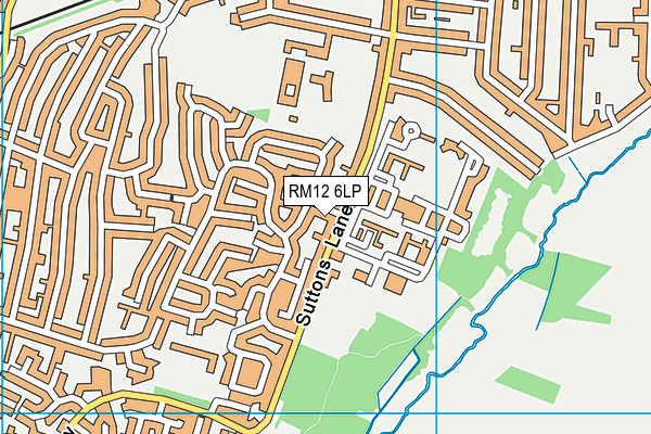 RM12 6LP map - OS VectorMap District (Ordnance Survey)