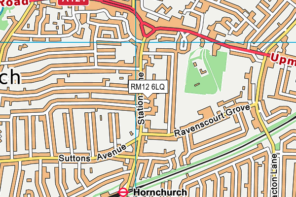 RM12 6LQ map - OS VectorMap District (Ordnance Survey)