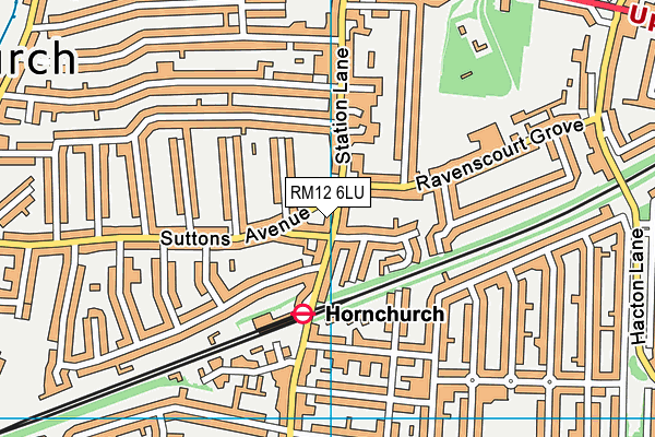 RM12 6LU map - OS VectorMap District (Ordnance Survey)