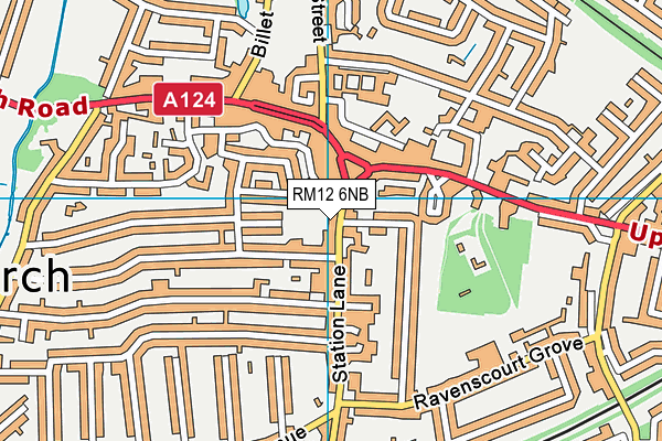 RM12 6NB map - OS VectorMap District (Ordnance Survey)