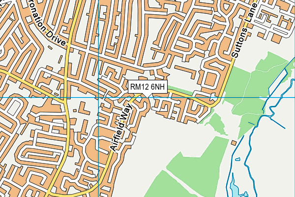 RM12 6NH map - OS VectorMap District (Ordnance Survey)