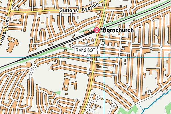 RM12 6QT map - OS VectorMap District (Ordnance Survey)