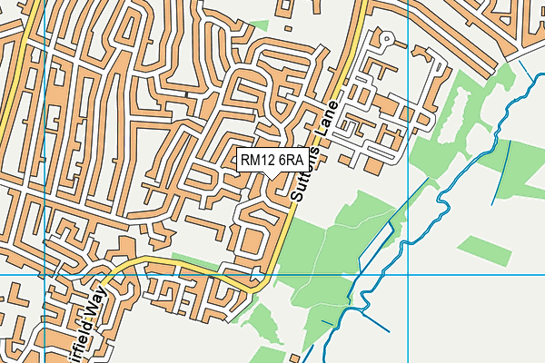 RM12 6RA map - OS VectorMap District (Ordnance Survey)