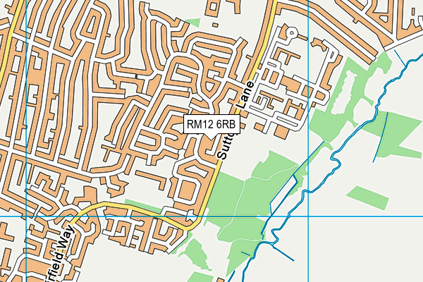 RM12 6RB map - OS VectorMap District (Ordnance Survey)