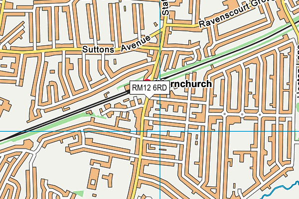 RM12 6RD map - OS VectorMap District (Ordnance Survey)