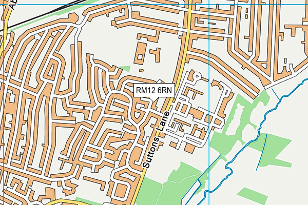 RM12 6RN map - OS VectorMap District (Ordnance Survey)
