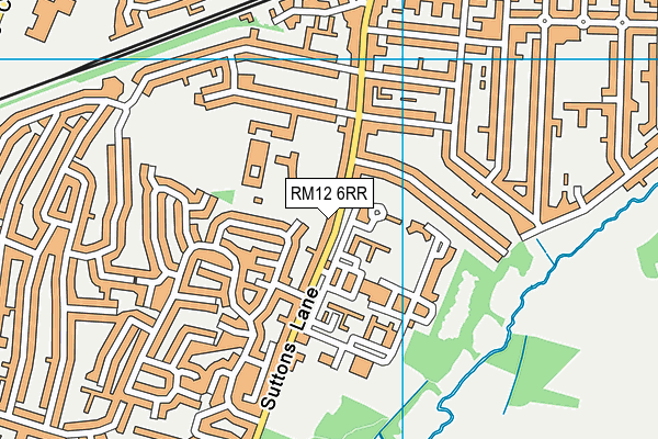 RM12 6RR map - OS VectorMap District (Ordnance Survey)