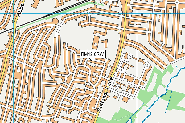 RM12 6RW map - OS VectorMap District (Ordnance Survey)