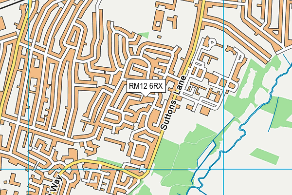 RM12 6RX map - OS VectorMap District (Ordnance Survey)