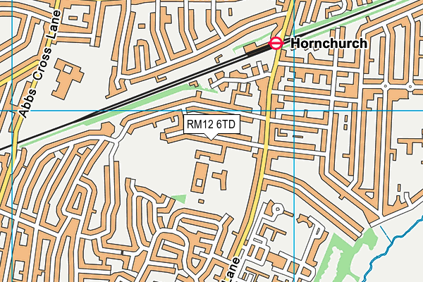 RM12 6TD map - OS VectorMap District (Ordnance Survey)