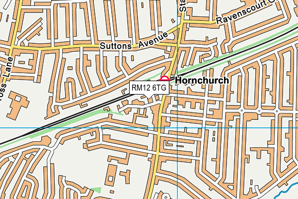 RM12 6TG map - OS VectorMap District (Ordnance Survey)