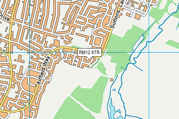 RM12 6TR map - OS VectorMap District (Ordnance Survey)