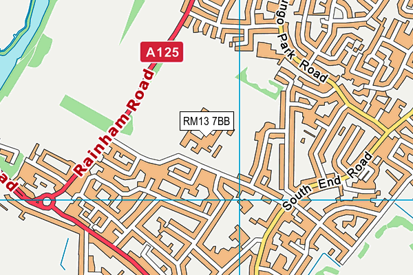 The Brittons Academy map (RM13 7BB) - OS VectorMap District (Ordnance Survey)