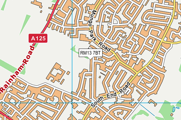 RM13 7BT map - OS VectorMap District (Ordnance Survey)
