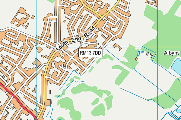 RM13 7DD map - OS VectorMap District (Ordnance Survey)