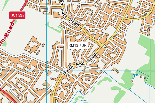 RM13 7DR map - OS VectorMap District (Ordnance Survey)