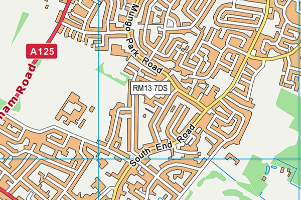 RM13 7DS map - OS VectorMap District (Ordnance Survey)