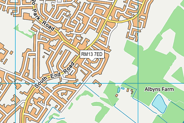 RM13 7ED map - OS VectorMap District (Ordnance Survey)