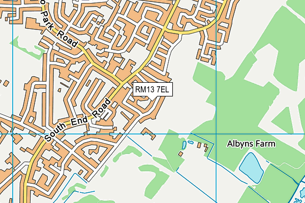 RM13 7EL map - OS VectorMap District (Ordnance Survey)