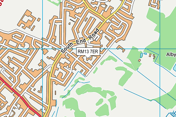 RM13 7ER map - OS VectorMap District (Ordnance Survey)