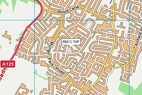 RM13 7HP map - OS VectorMap District (Ordnance Survey)