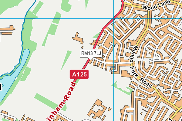 RM13 7LJ map - OS VectorMap District (Ordnance Survey)