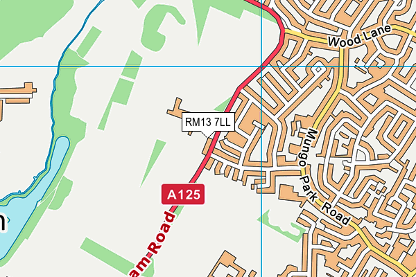 RM13 7LL map - OS VectorMap District (Ordnance Survey)