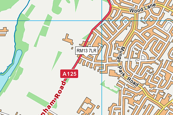 RM13 7LR map - OS VectorMap District (Ordnance Survey)