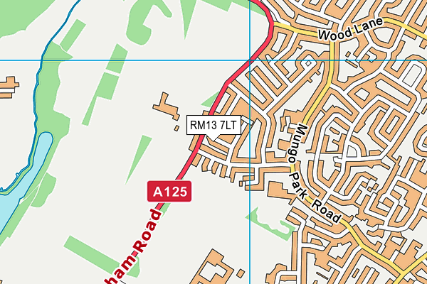 RM13 7LT map - OS VectorMap District (Ordnance Survey)