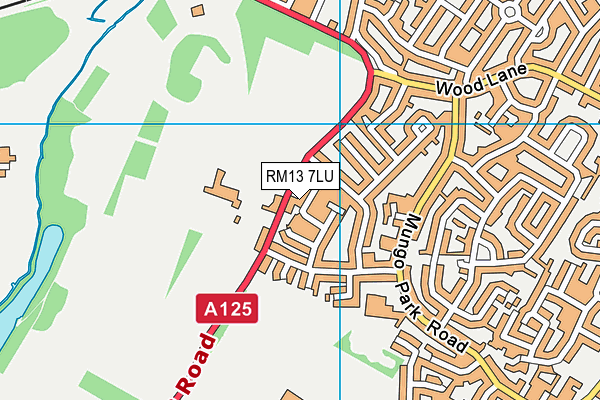 RM13 7LU map - OS VectorMap District (Ordnance Survey)