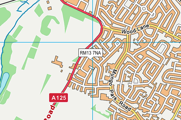 RM13 7NA map - OS VectorMap District (Ordnance Survey)