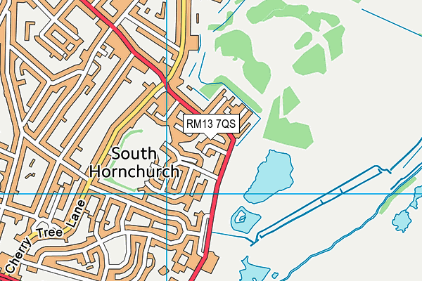 RM13 7QS map - OS VectorMap District (Ordnance Survey)