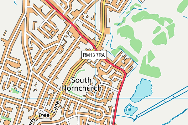 RM13 7RA map - OS VectorMap District (Ordnance Survey)