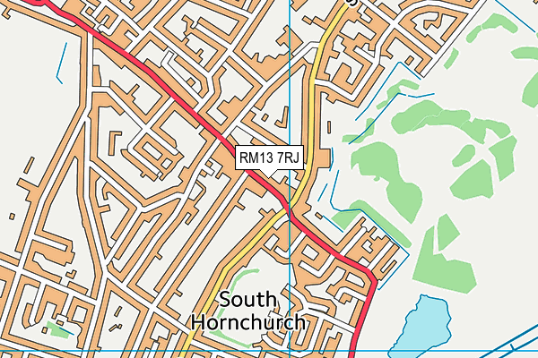 RM13 7RJ map - OS VectorMap District (Ordnance Survey)